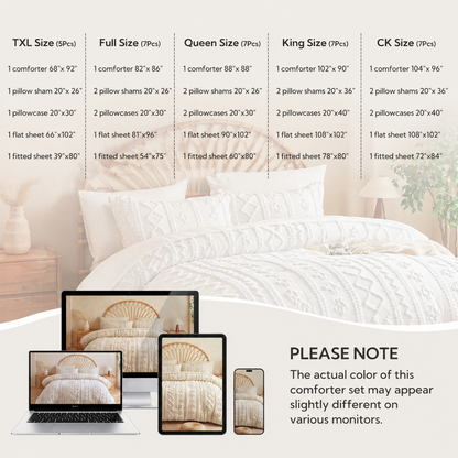 ORIVION - BOHO DELUXE TUFTED DECORATIVE COMFORTER SET