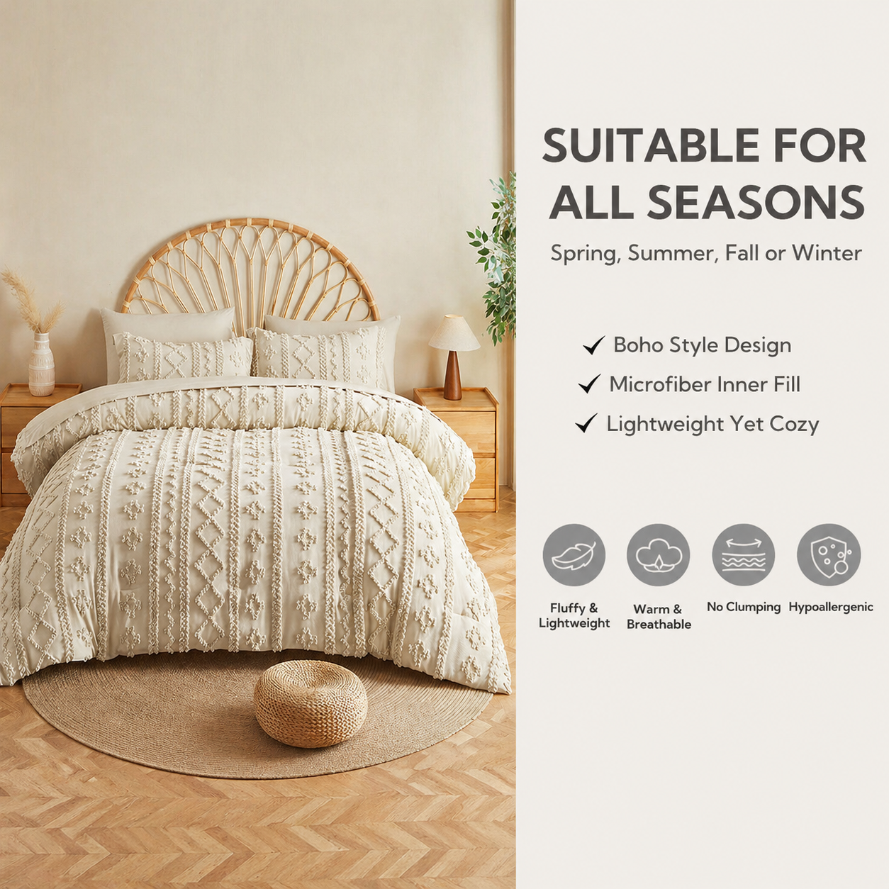 ORIVION - BOHO DELUXE TUFTED DECORATIVE COMFORTER SET