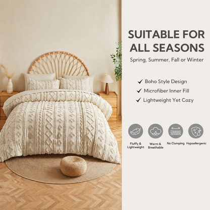 ORIVION - BOHO DELUXE TUFTED DECORATIVE COMFORTER SET