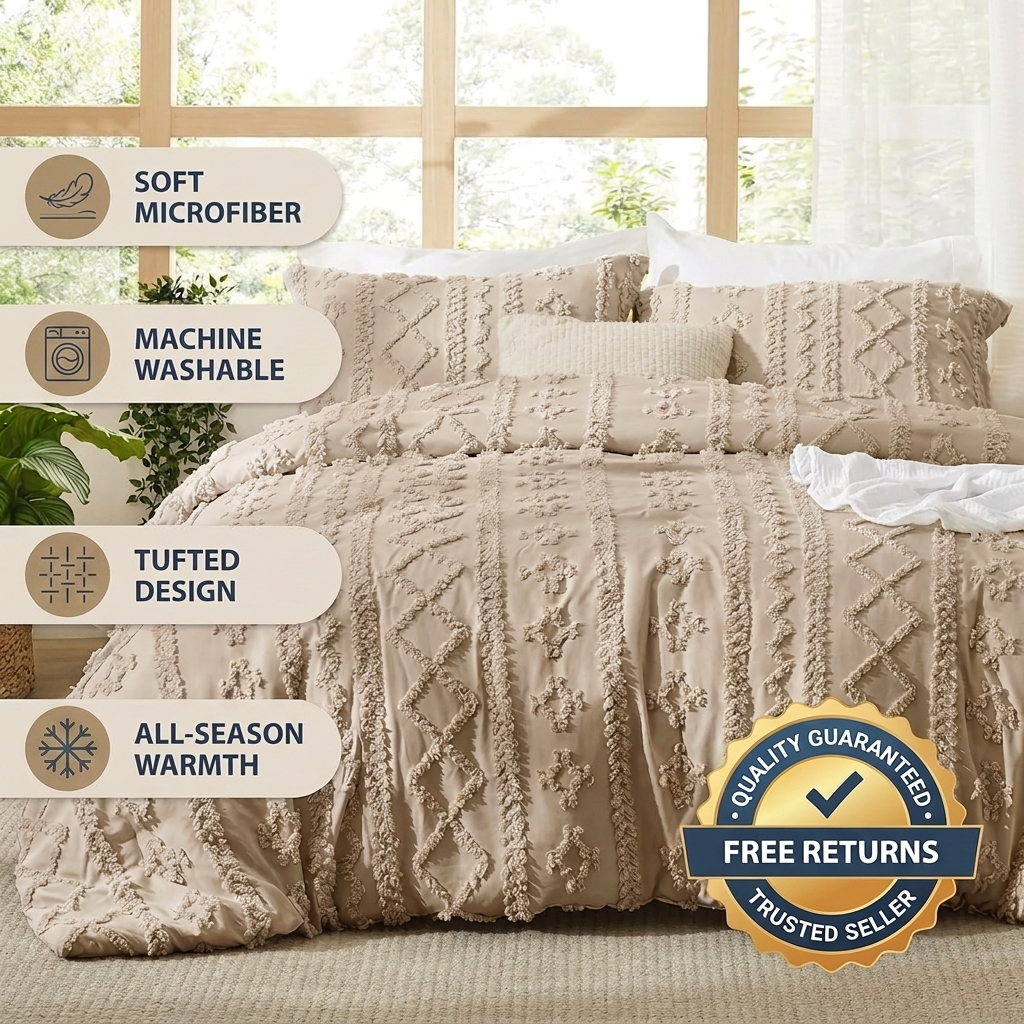 ORIVION - BOHO DELUXE TUFTED DECORATIVE COMFORTER SET
